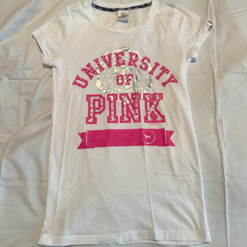 PINK Shirt 
White
Size Medium  
Great Condition